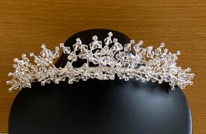 SIlver tiara with diamante and crystal